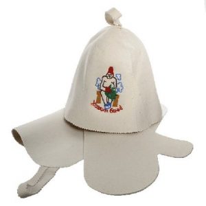 Набор из трех предметов (шапка Хозяин бани, рукавица, коврик)