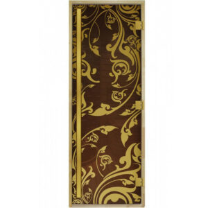 Стеклянная дверь для бани «Luxury» – Золотая Венеция – Бронза, 1900×700