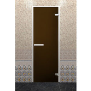 Стеклянная дверь Хамам Лайт «Бронза» (190*70 - Z-образный профиль)