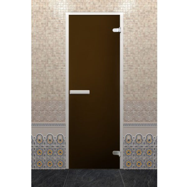 ДВЕРЬ ХАММАМ ЛАЙТ ЗИГЗАГ Стеклянная дверь Хамам Лайт «Бронза» (190*70 – Z-образный профиль)