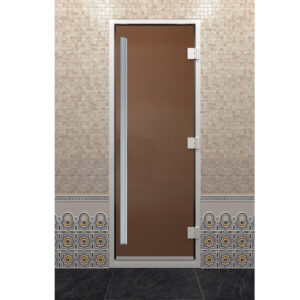 Стеклянная дверь для бани Хамам «Престиж» – золото, 1900×700