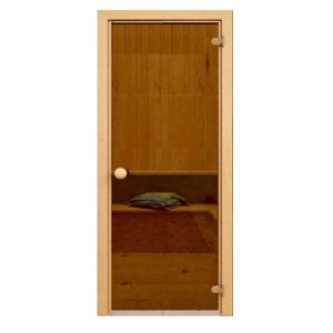 Дверь для бани DoorWood с ФП круглая ручка с защелкой 190*70