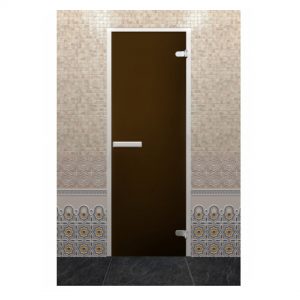 Дверь для бани DoorWood Хамам ЛАЙТ “Бронза”200*80 ( Z-образный профиль)