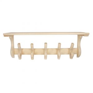 Полка с вешалкой  5 двойных крючков  60*35*25 см , БЛ