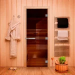 Дверь для бани «Эталон», Бронза, 2000x800, стекло 10 мм — изображение 2