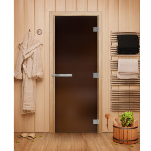 Стеклянная дверь для бани DoorWood «Эталон» бронза матовая 190*70 (стекло 10 мм)