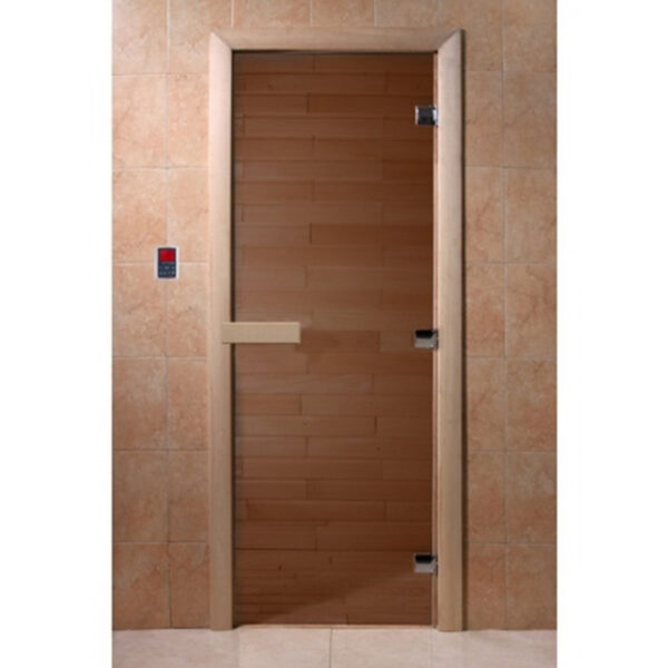 DoorWood Бронза 190х80 главная Стеклянная дверь для бани DoorWood «Бронза» 1900×800