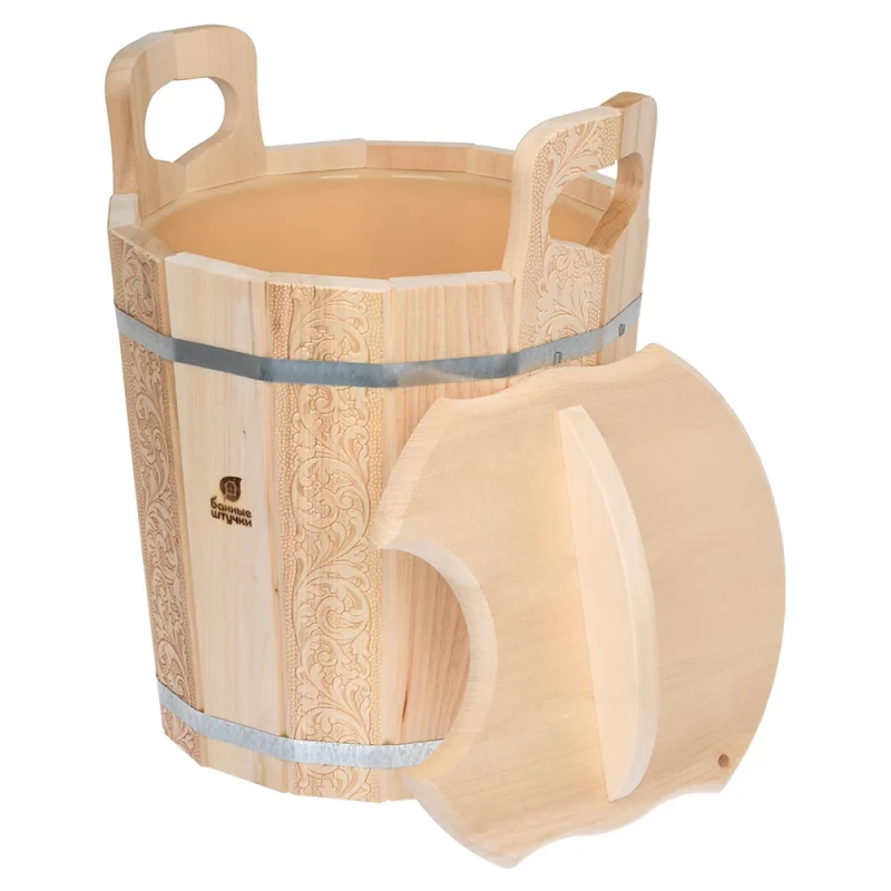 Запарник 14л Цветочный орнамент с пластиковой вставкой