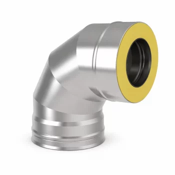 Сэндвич-отвод 90*, ф 130х200, AISI 439/439, 1,0мм/0,5мм, (К), удл=60мм