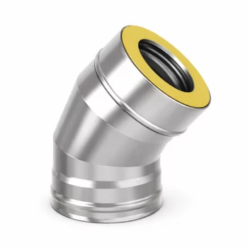 Сэндвич-отвод 135*, ф 130х200, AISI 439/439, 1,0мм/0,5мм, (К), удл=60мм