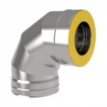 Сэндвич-отвод 90*, ф 130х200, AISI 439/439, 0,5мм/0,5мм