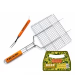 Решетка-гриль для стейков большая, с вилкой, веер в ПОДАРОК — изображение 2