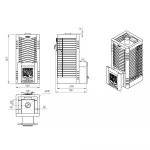 Печь для бани из нержавеющей стали 06К ГТ-80МС на газу с сеткой для камней — изображение 6