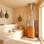 Печь для бани ТМФ Бирюса 2013 Carbon дверца антрацит закр. каменка терракота, до 18 куб — изображение 4