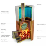 Печь для бани ТМФ Бирюса 2013 Carbon дверца антрацит закр. каменка терракота, до 18 куб — изображение 3